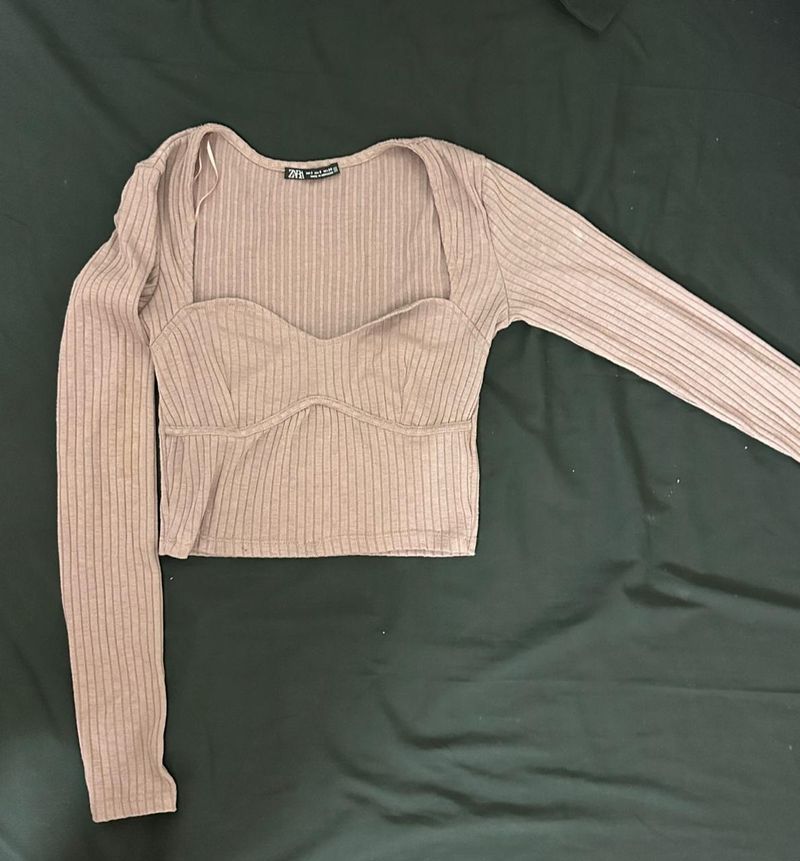 zara long sleeved top