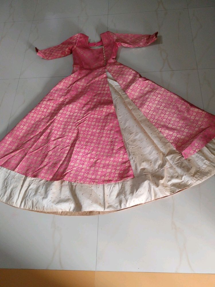 Pich Colour Gown For Girls/ Women