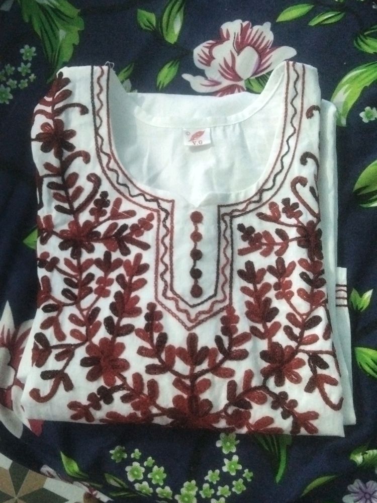 New Chikankari Kurti With Wide Leg Plazo