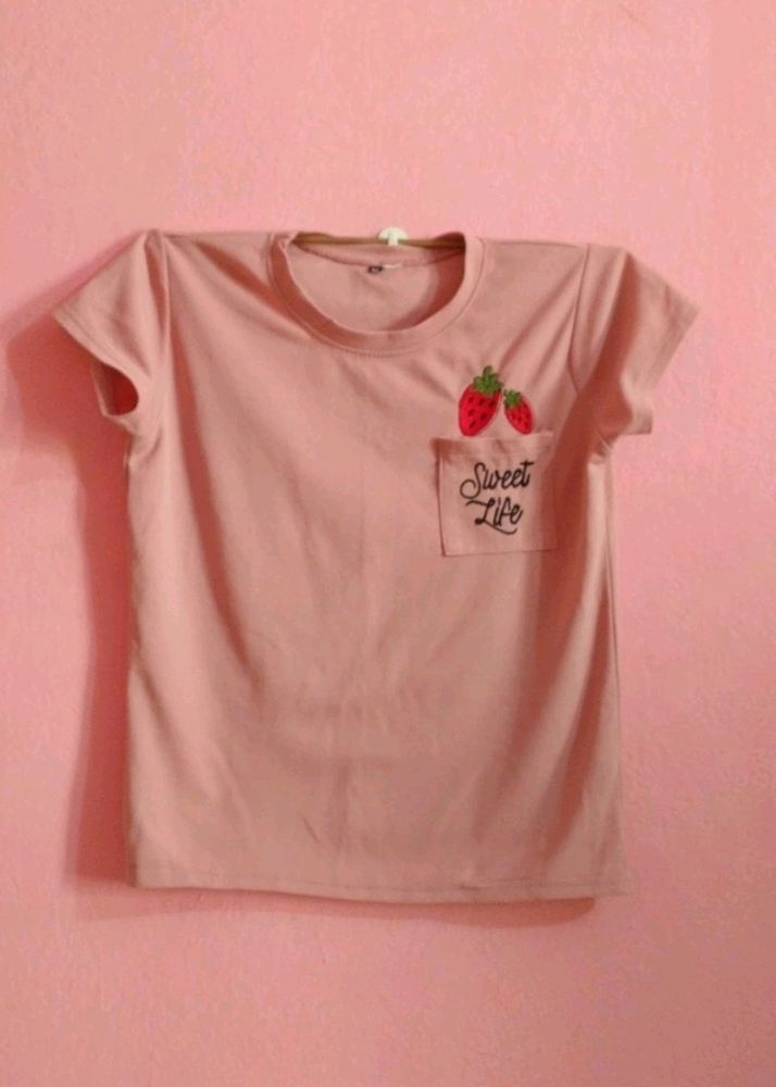 Cute Dusky Pink Top (T-shirt)