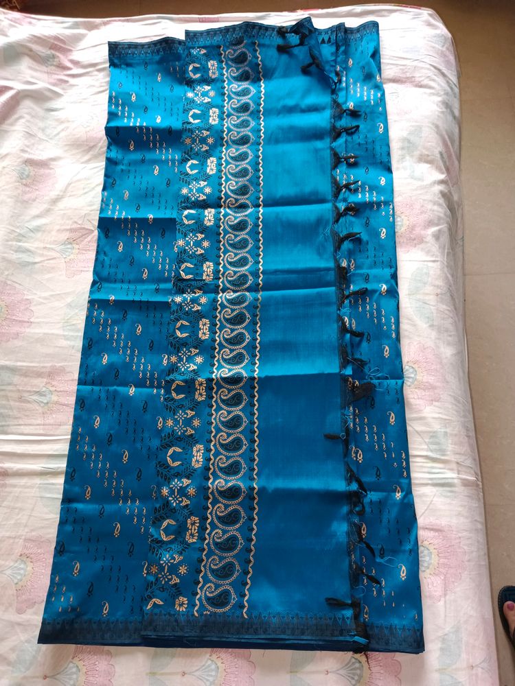 Blue Design Saree