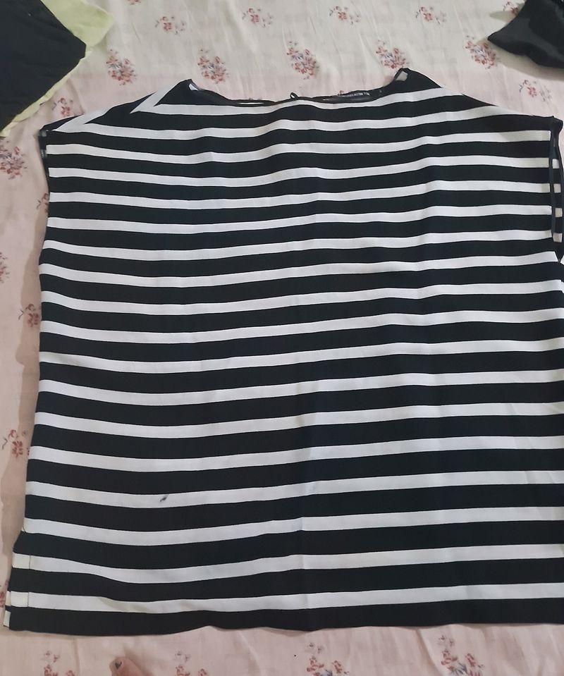 Black And White Striped Top