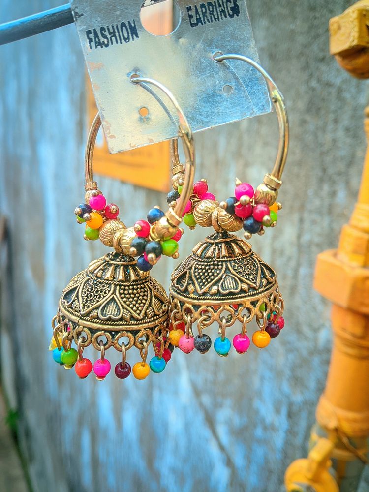 Multi Colour Jhumka Earring