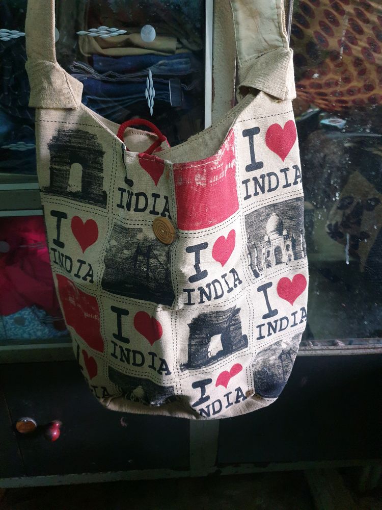 Slogan Printed Jute Bag