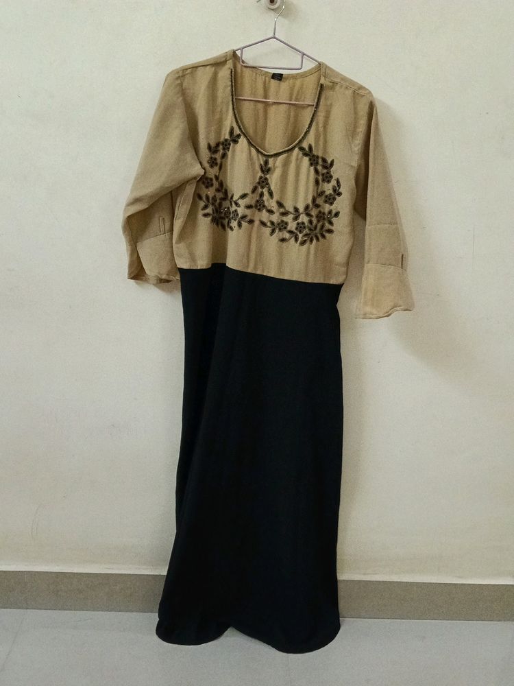 Black & Khaki Ethnic gown