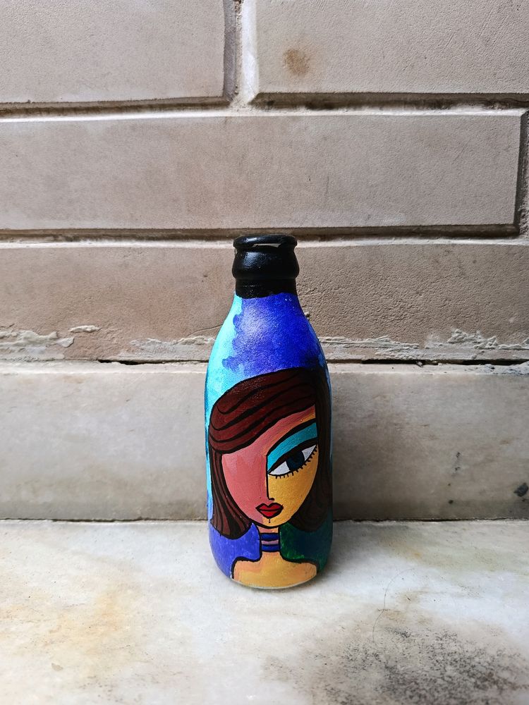 Abstract Art On Glass Bottle