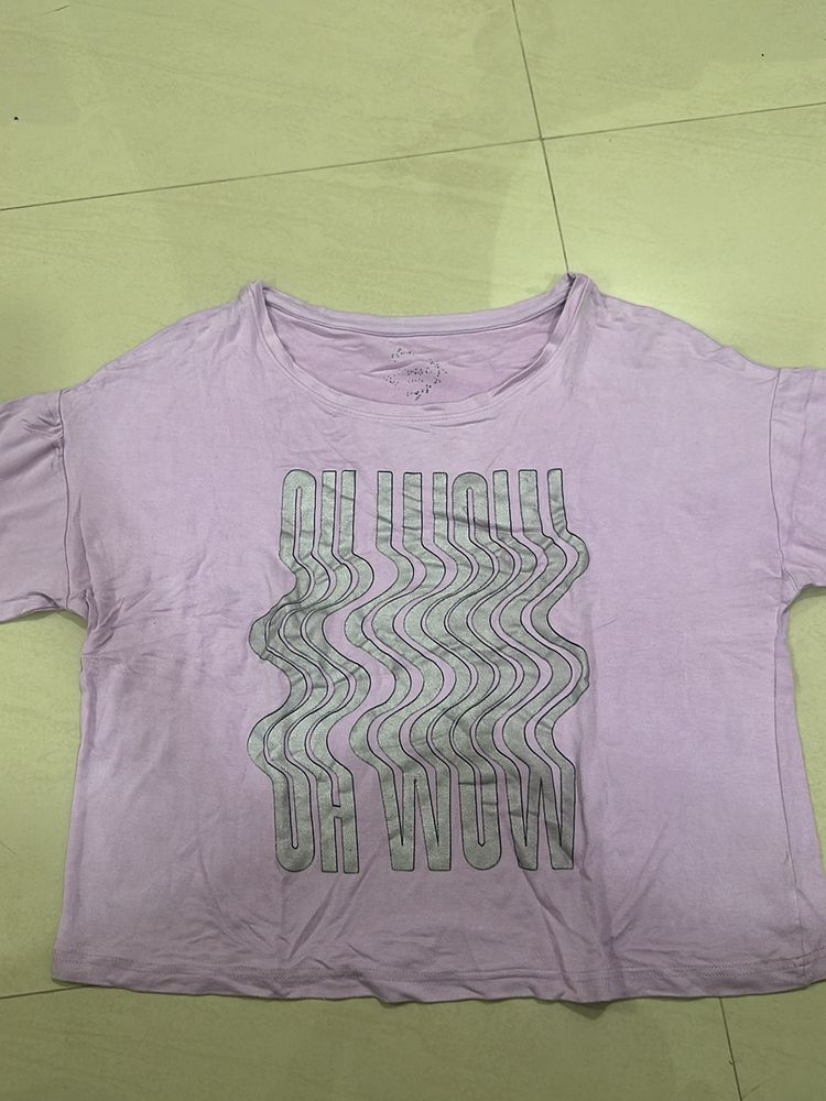 Soft Lavender Casual T-Shirt