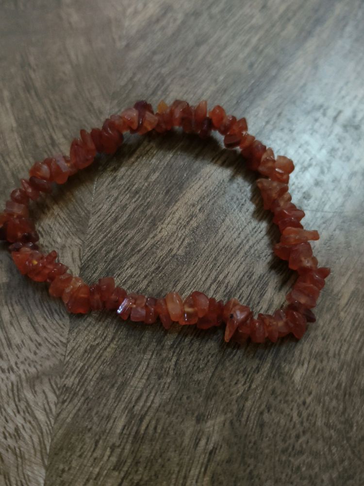 Natural Red Carnelian Chips Bracelet