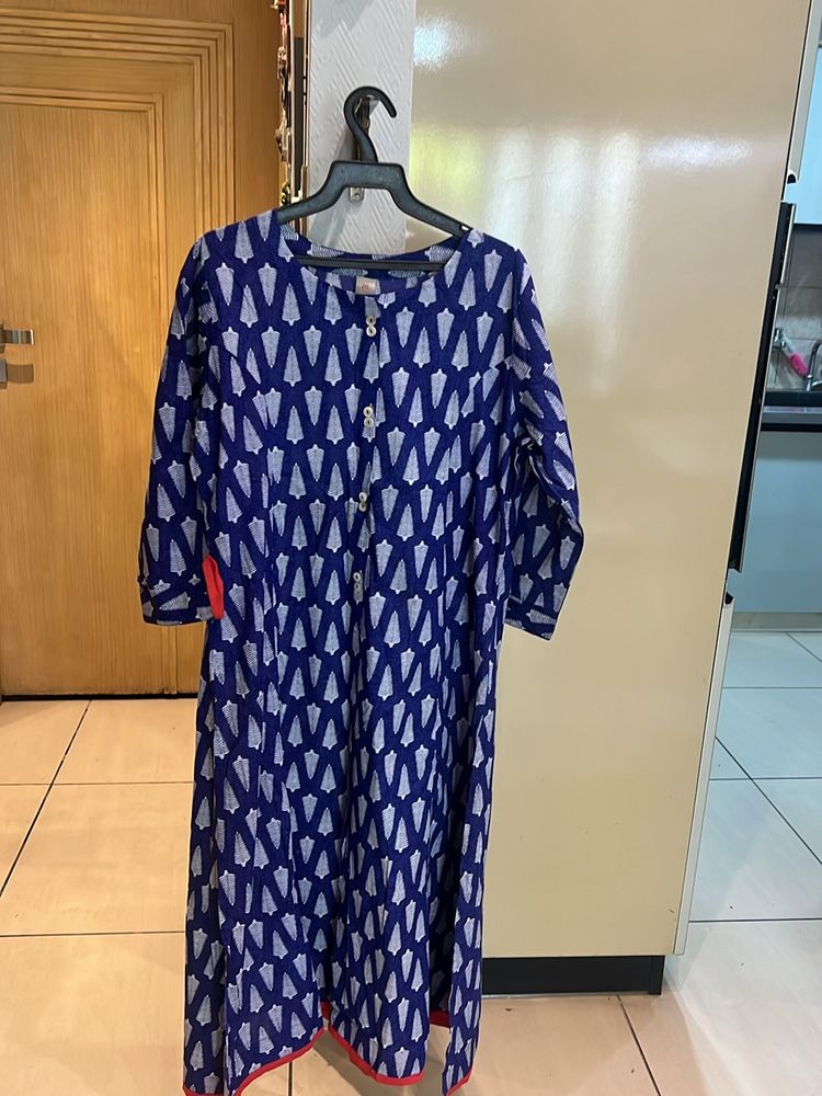 Blue Printed Kurta