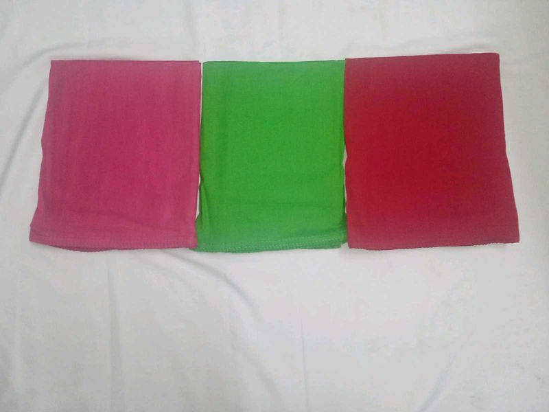 Sari Peticot Material Unused /in Red, Pink, Green