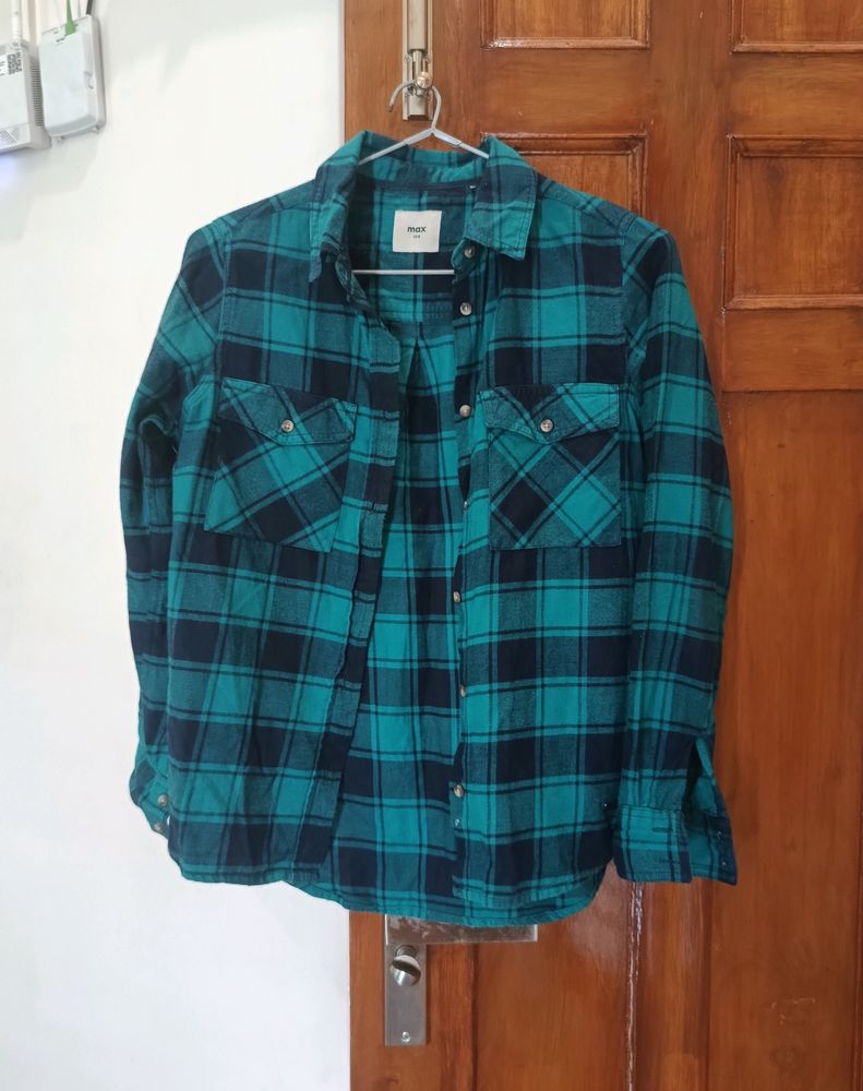 Max Green blue check Shirt