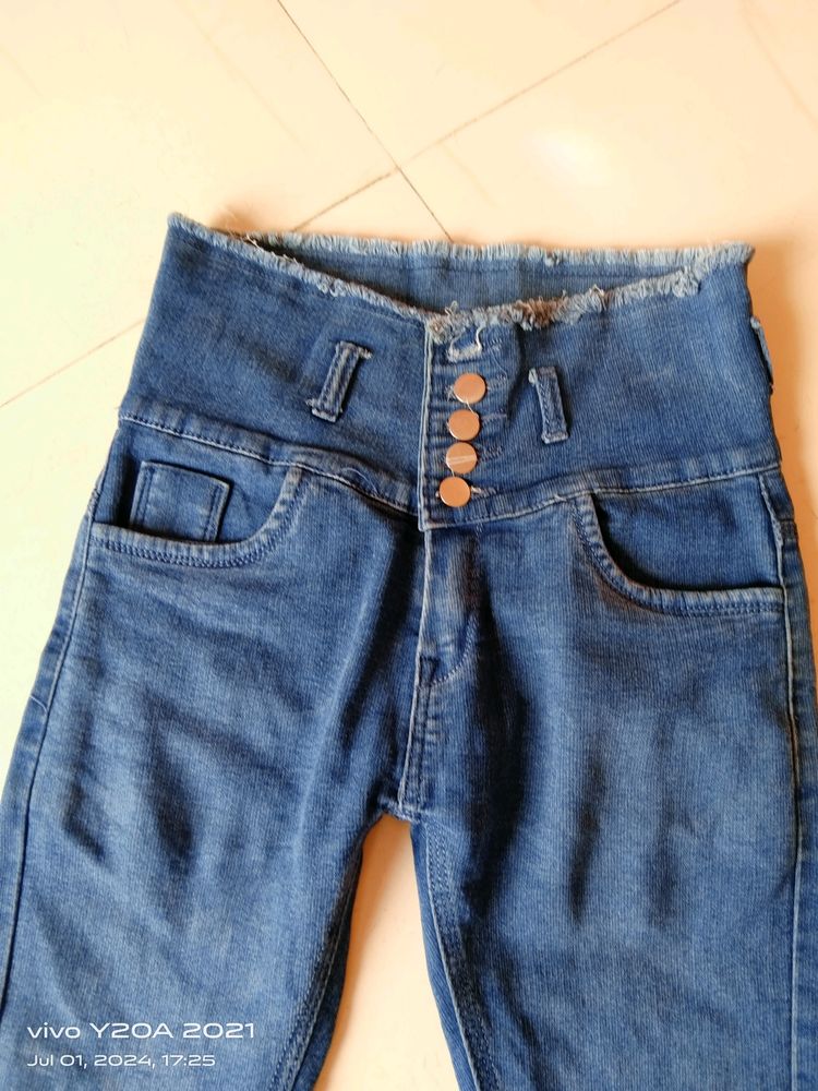 24 Hours Sale. High Waist 5 Button Jeans