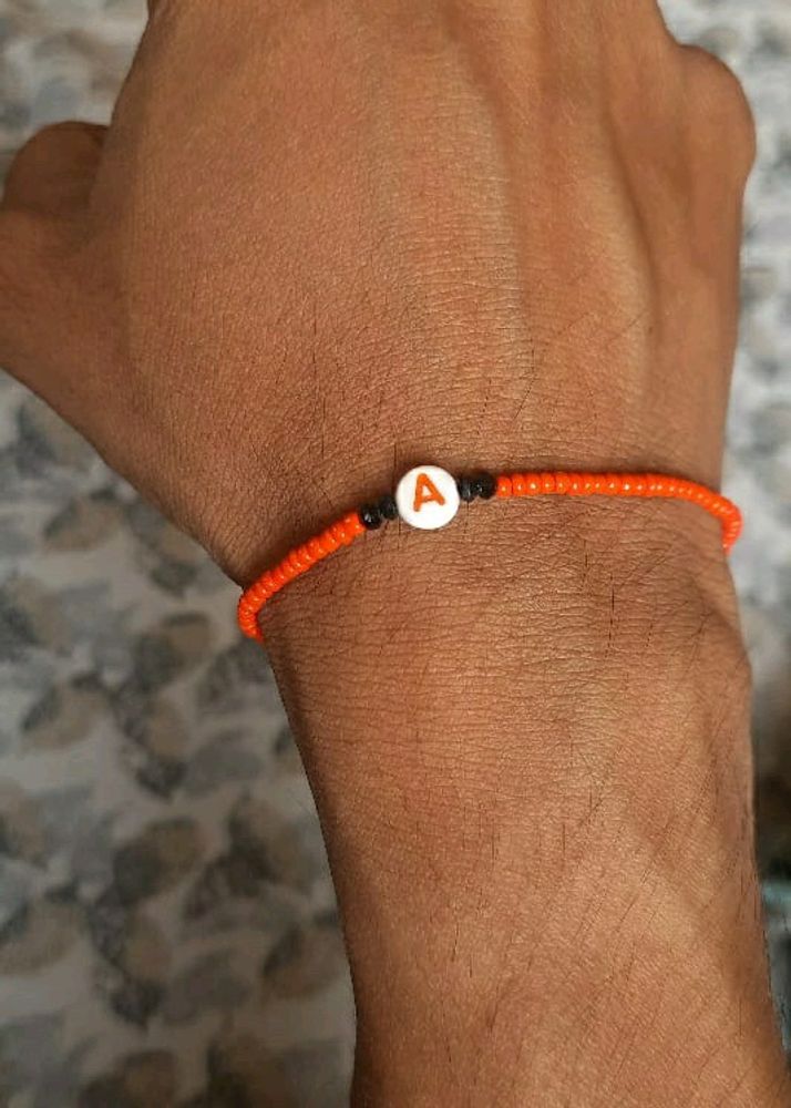 Unisex Orange Bead Bracelet 🧡