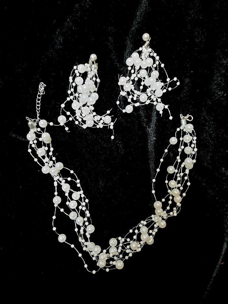 Korean Pearl Necklace Set