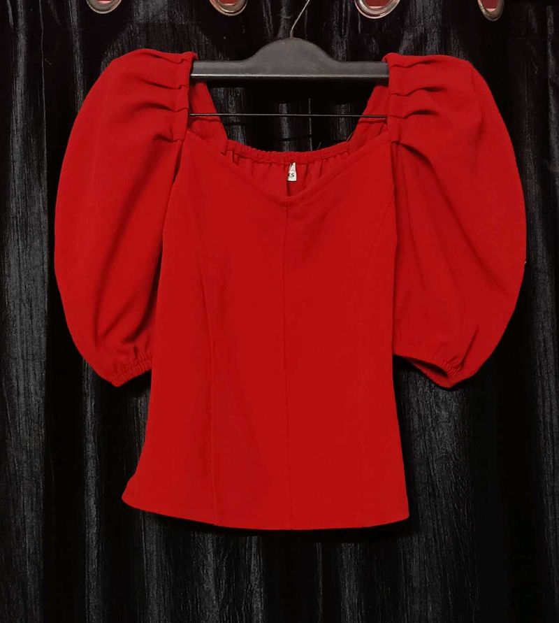 Western Top With Puff Sleeve