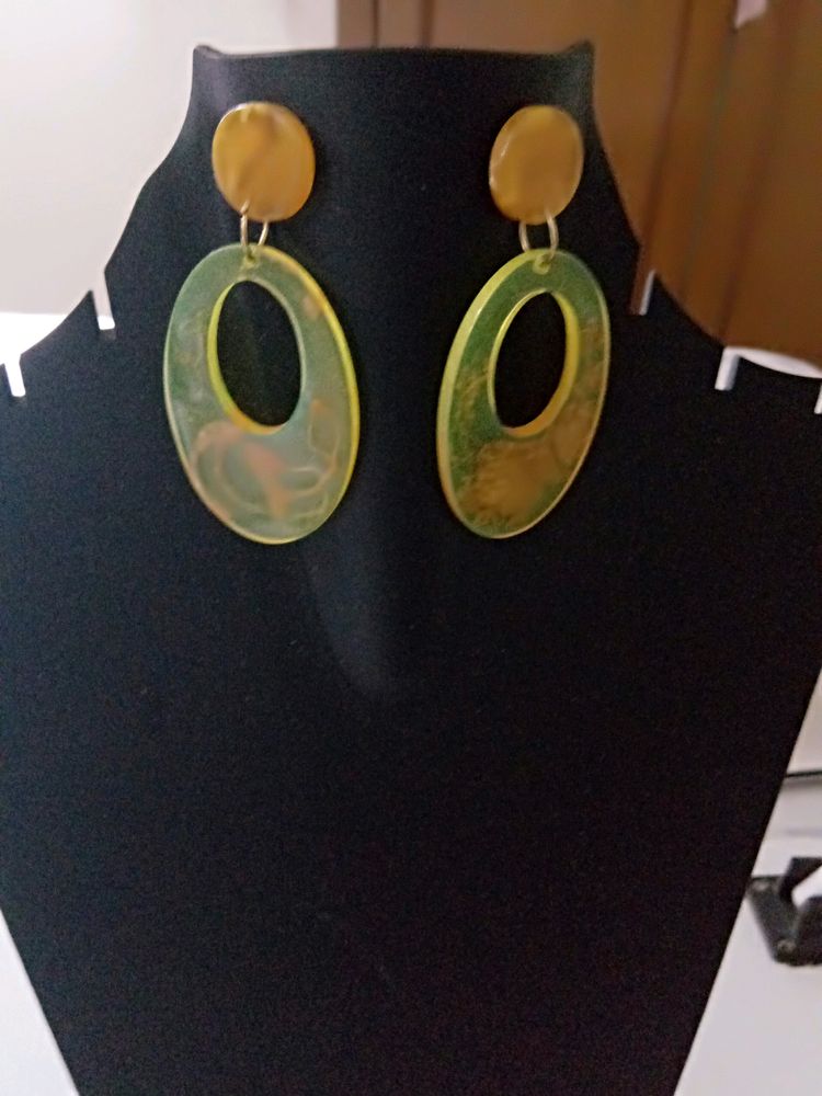 Resin Earring In Yellow Color