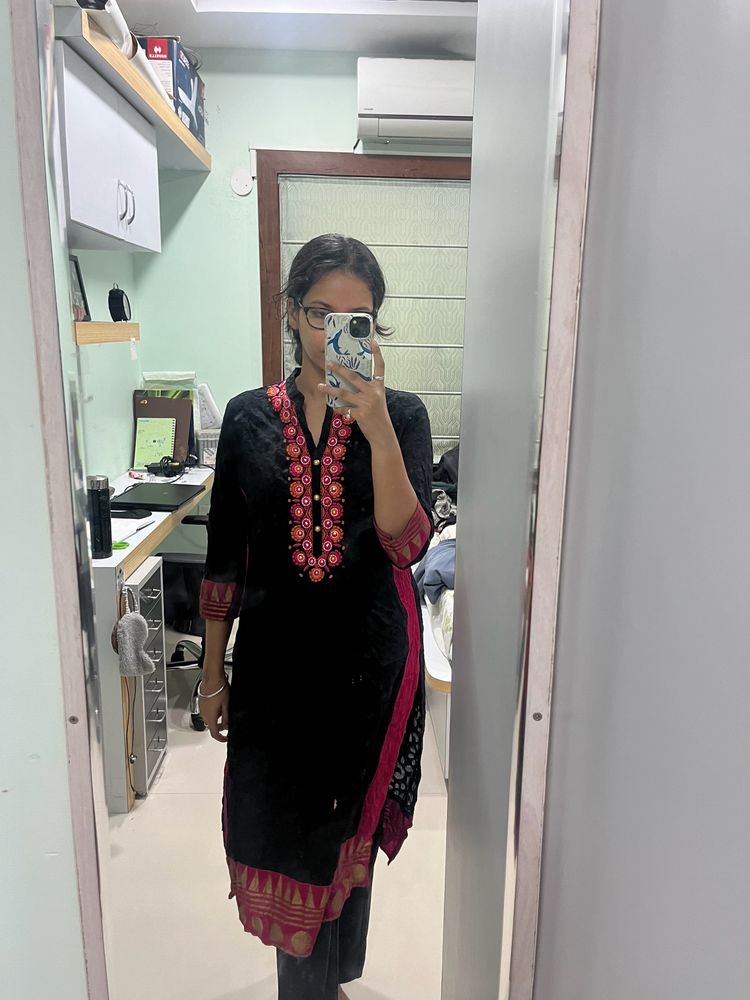 Daily Wear Black Kurta