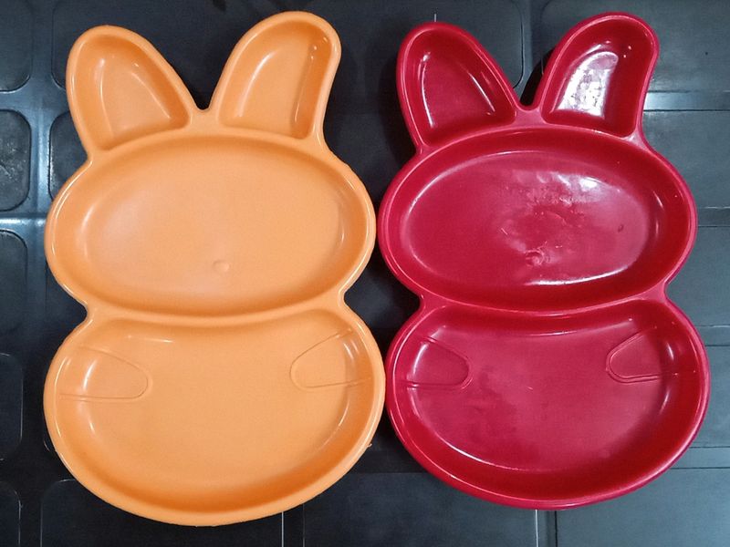 Combo Bunny Shaped Plastic Plates