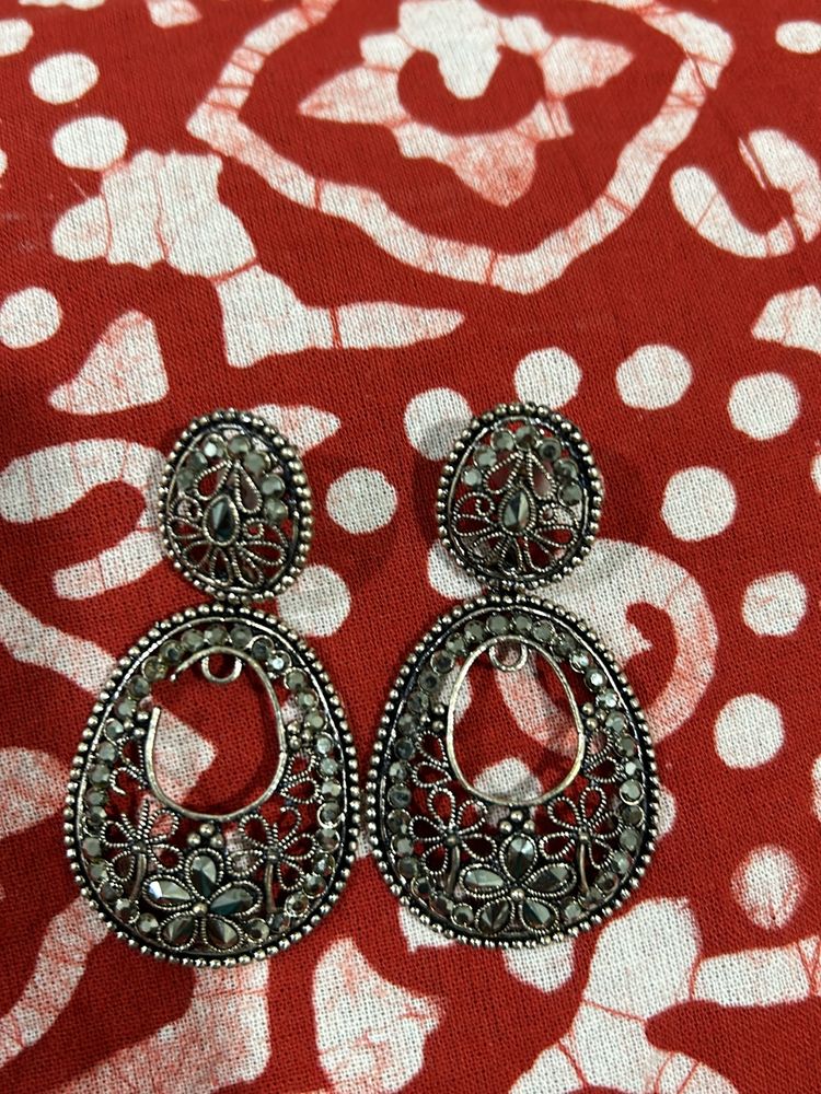 Oxide and Black Stone Earrings