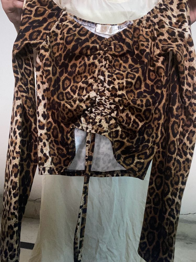 Beautiful Leopard Top With Jean