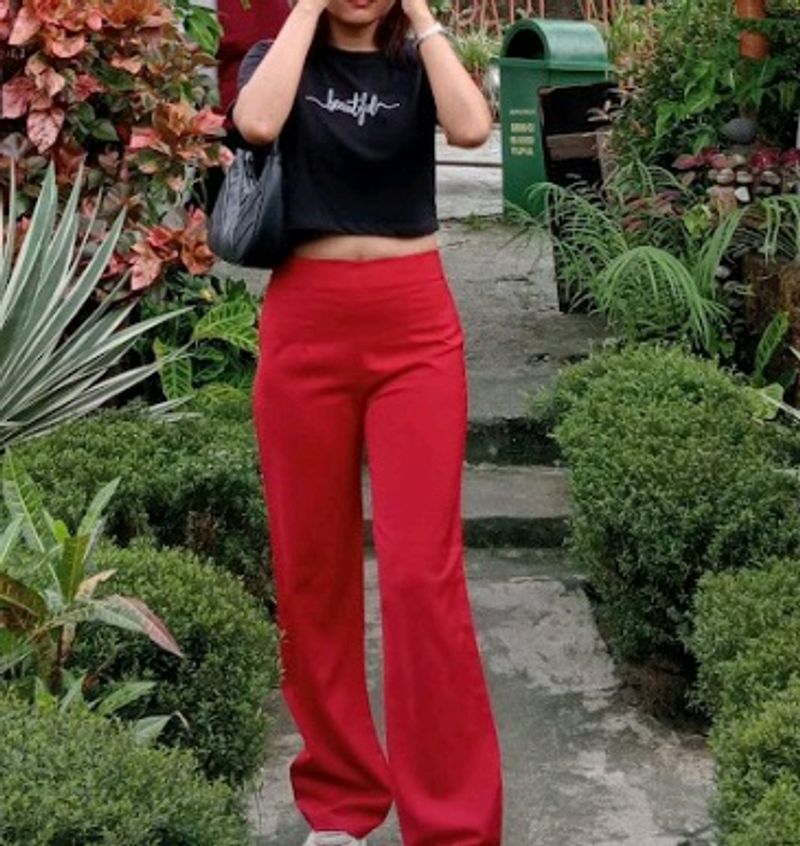 Red Flare Pants