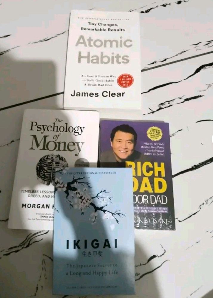 Ikigai+ Atomic Habits+ Money + Rich Dad Book