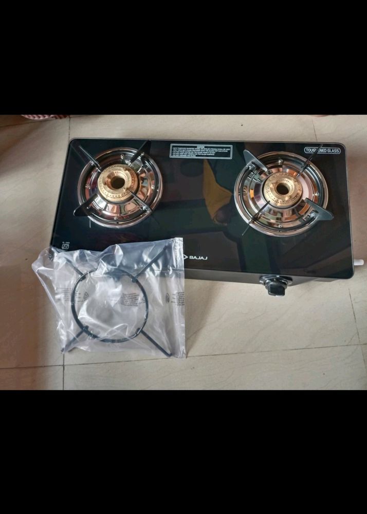 Bajaj Glass Manual Gas Stove 2 Burner 🧲🌿