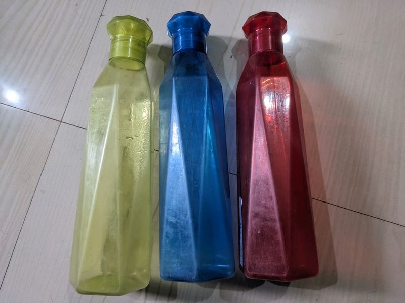 1000ml Water Bottle, Pack Of 3, Used Condition