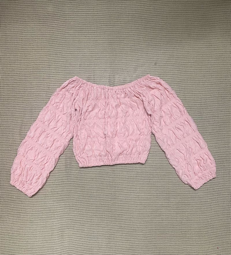 Baby Pink Off Shoulder Top