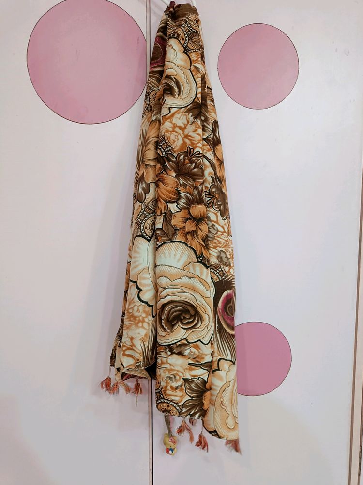 Brown Flower Scarf