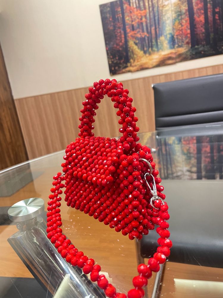 Beautiful Red Color Beaded Bag❤️✨