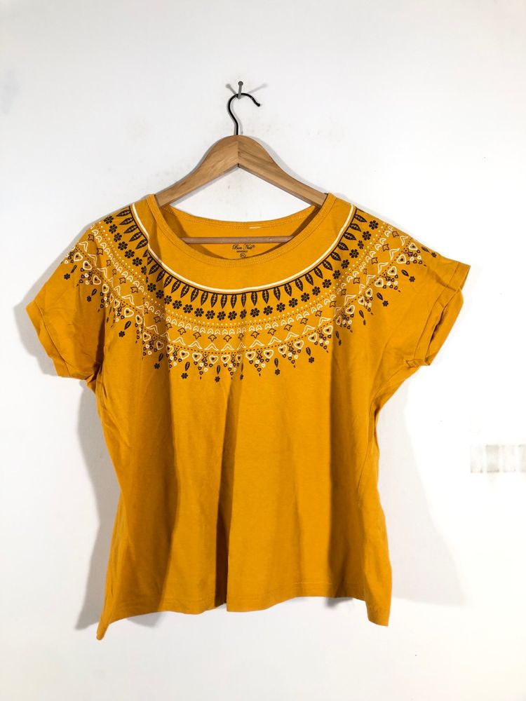 Mustard Yellow Printed T-Shirt (Women’s)