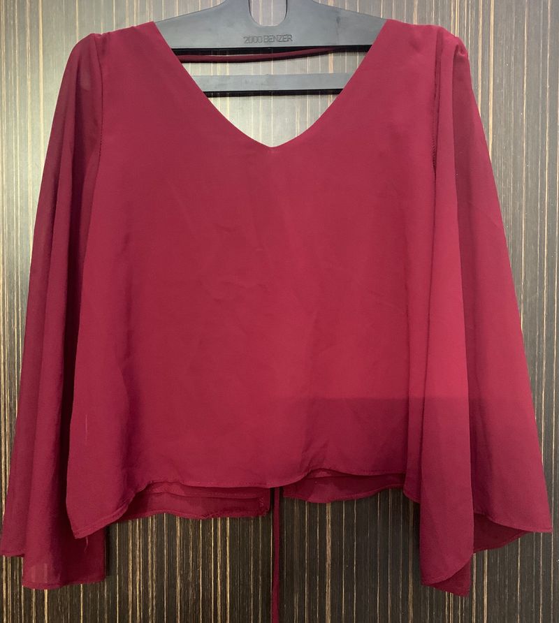 Maroon crisscross top