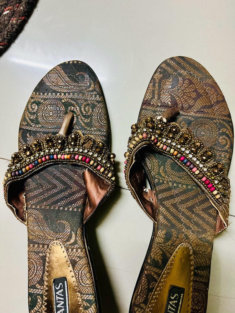 Party Wear Embellished Ethnic Heels EU 39