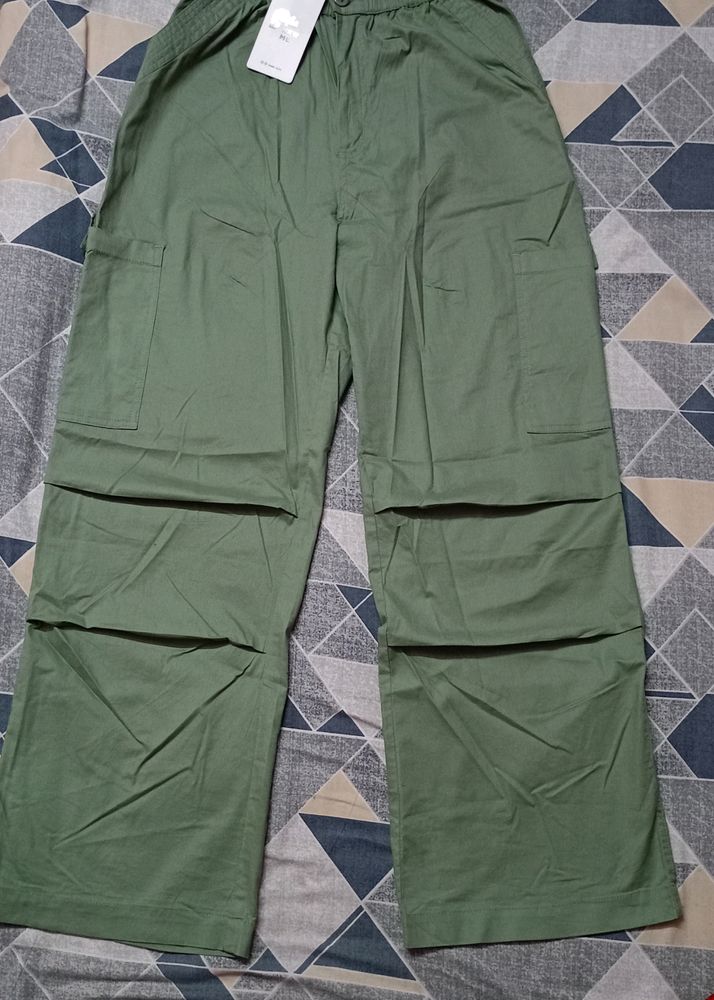 New Me Olive Cargos For Women