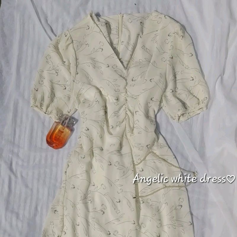 Beautiful off-white Chiffon Viscose Dress