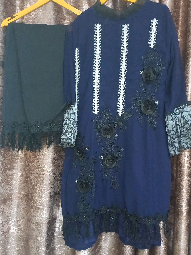 Fancy Pant Kurti With Work