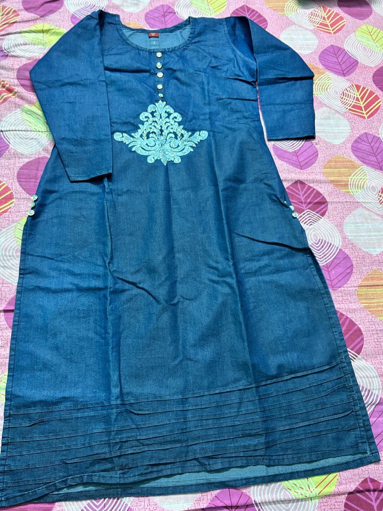 Blue Denim Kurti