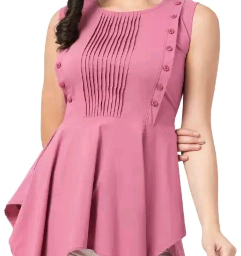 Casual Shoulder Straps Solid Women Pink Top