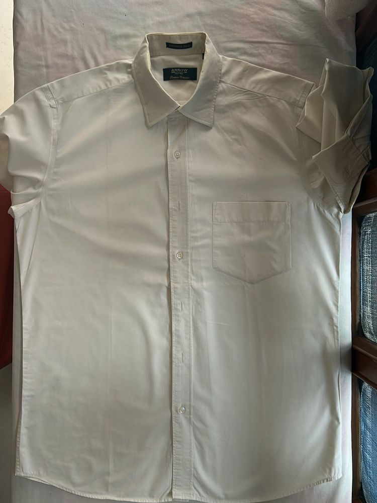 40 Cm Arrow Cotton White Full Sleeves Shirt