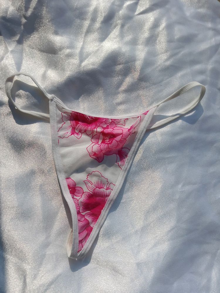 Flower Printed Thong Panty