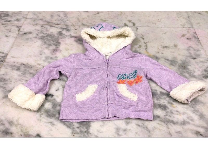 Soft Woolen Hoodie  Zipper For girl's