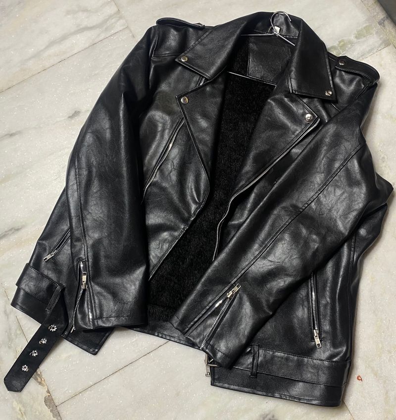 Men’s Black Faux Leather Biker (CUSTOM MADE)