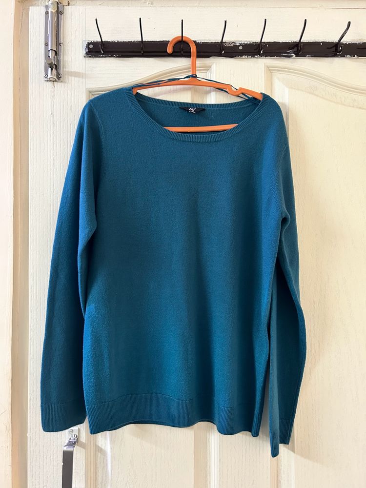 Fig Teal Round Neck Pullover