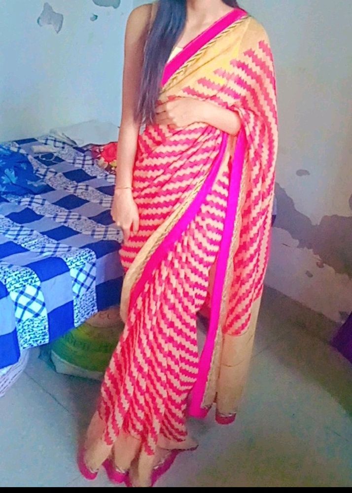 Unstitched Blouse Piece With Saree