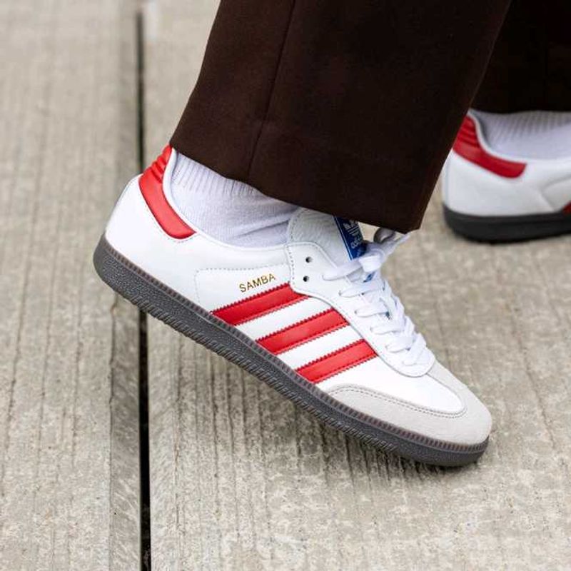 ADIDAS ORIGINALS SAMBA WHITE RED UK 8(42)