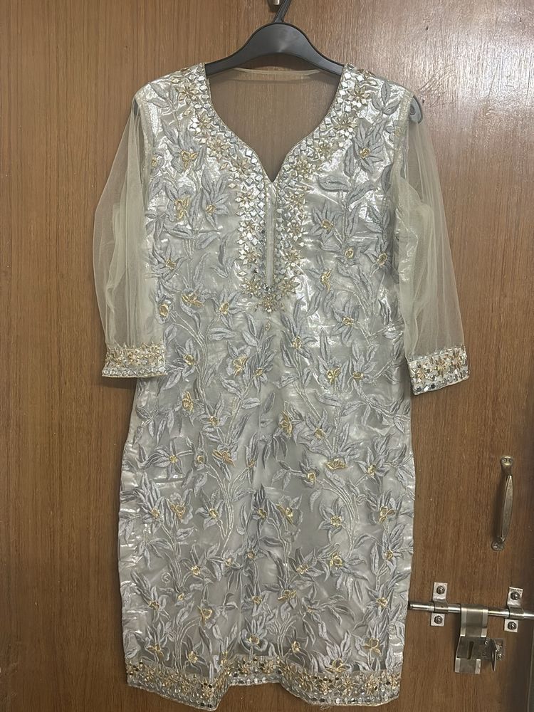 Silver Embroidery Kurta