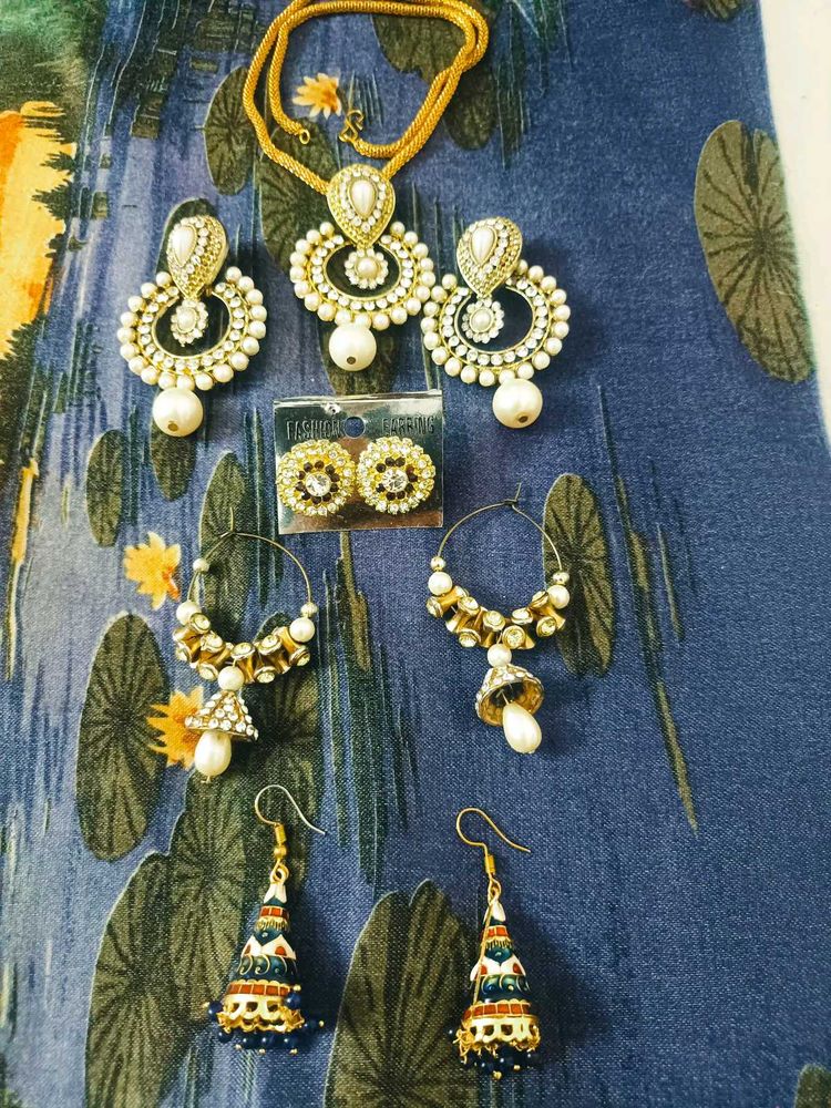 Combo Of Traditional Necklace Set And Earings