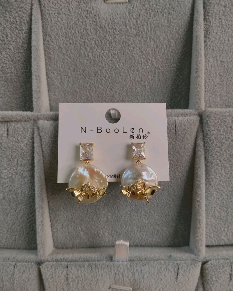 Premium Pearl Butterfly Earrings