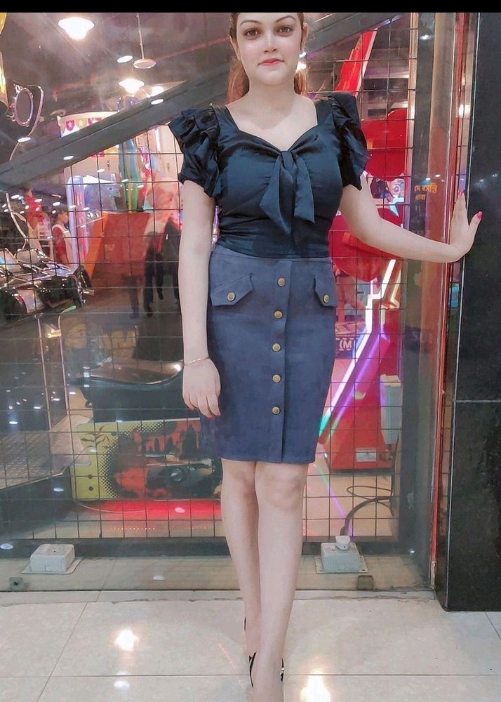 Leather Swade Korean Skirt